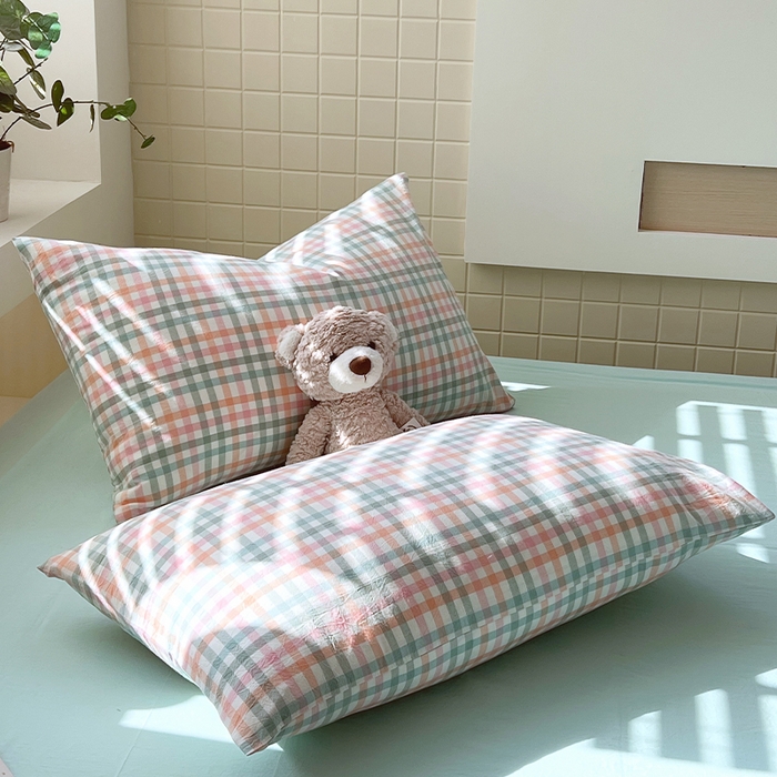 91家纺网 家纺一手货源 找家纺 春皖家纺 2026春夏新款全棉色织水洗棉夏被夏凉被空调被-云恋系列 云恋-冰激凌格