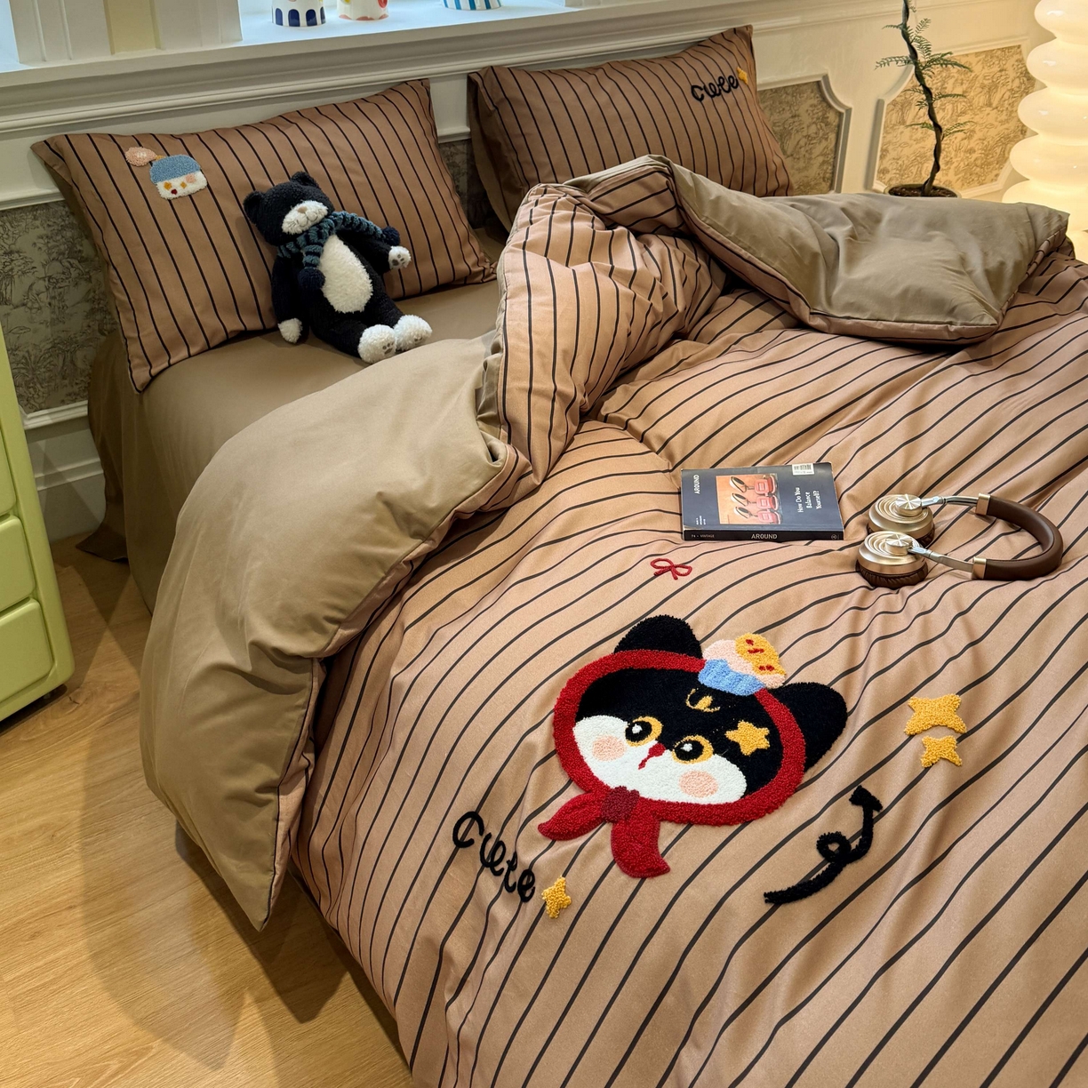 91家纺网 家纺一手货源 找家纺 珺柔家纺 2026新款全棉纯棉四件套 围巾猫