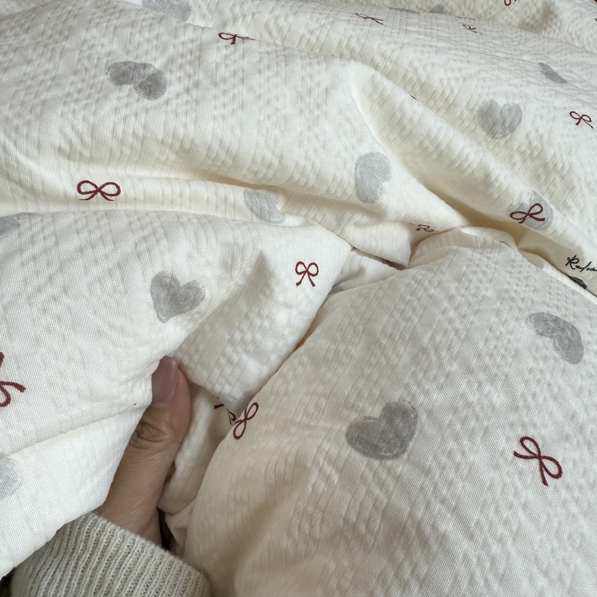 91家纺网 家纺一手货源 找家纺 美丽坊 2026新款爆款韩版泡泡纱四件套 海派甜心