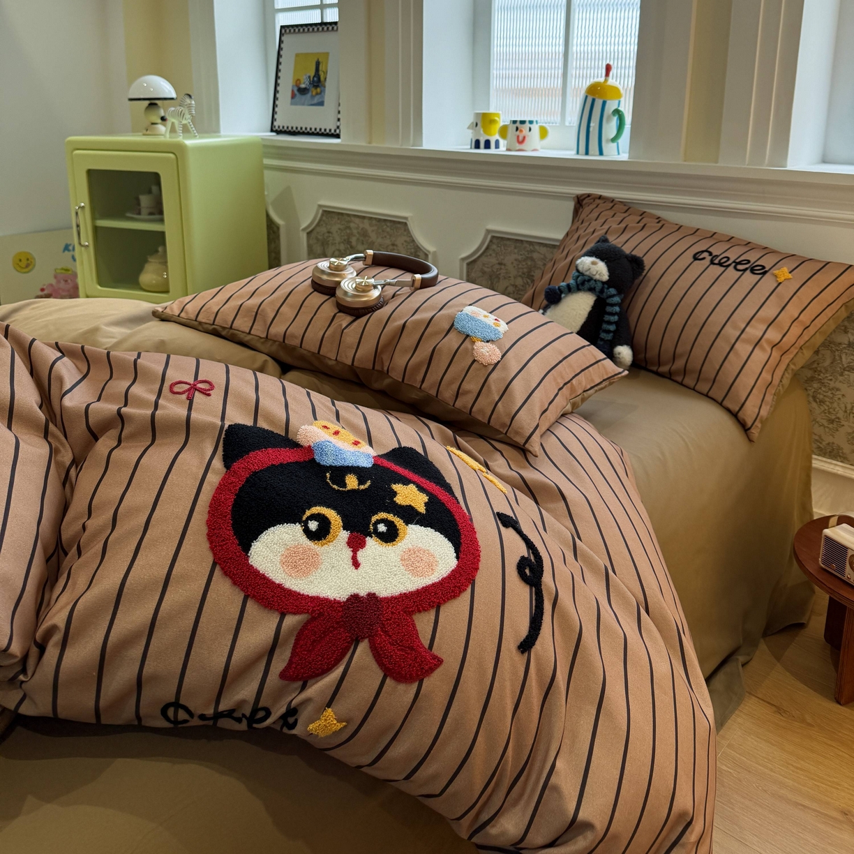 91家纺网 家纺一手货源 找家纺 珺柔家纺 2026新款全棉纯棉四件套 围巾猫