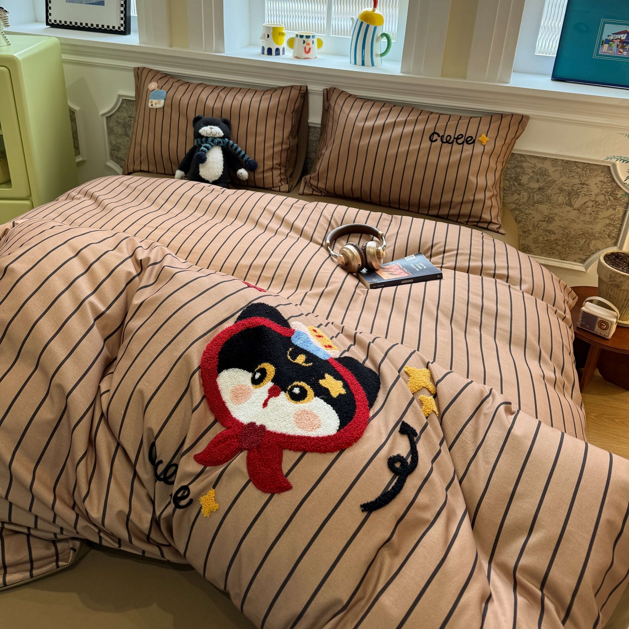 91家纺网 家纺一手货源 找家纺 珺柔家纺 2026新款全棉纯棉四件套 围巾猫