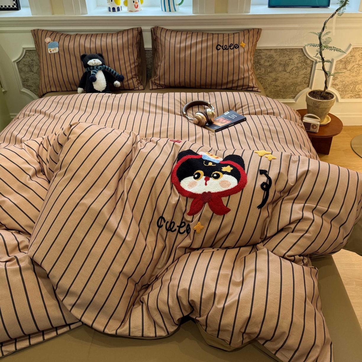 91家纺网 家纺一手货源 找家纺 珺柔家纺 2026新款全棉纯棉四件套 围巾猫