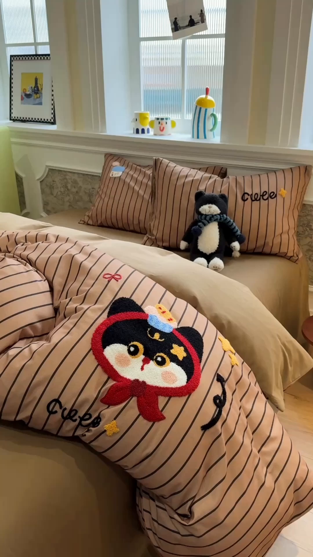 91家纺网 家纺一手货源 找家纺 珺柔家纺 2026新款全棉纯棉四件套 围巾猫