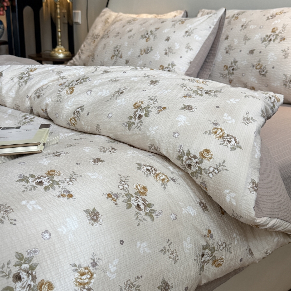 91家纺网 家纺一手货源 找家纺 美丽坊 2026新款爆款韩版泡泡纱四件套 米亚