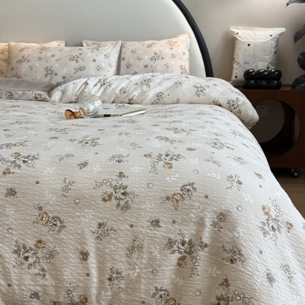 91家纺网 家纺一手货源 找家纺 美丽坊 2026新款爆款韩版泡泡纱四件套 米亚