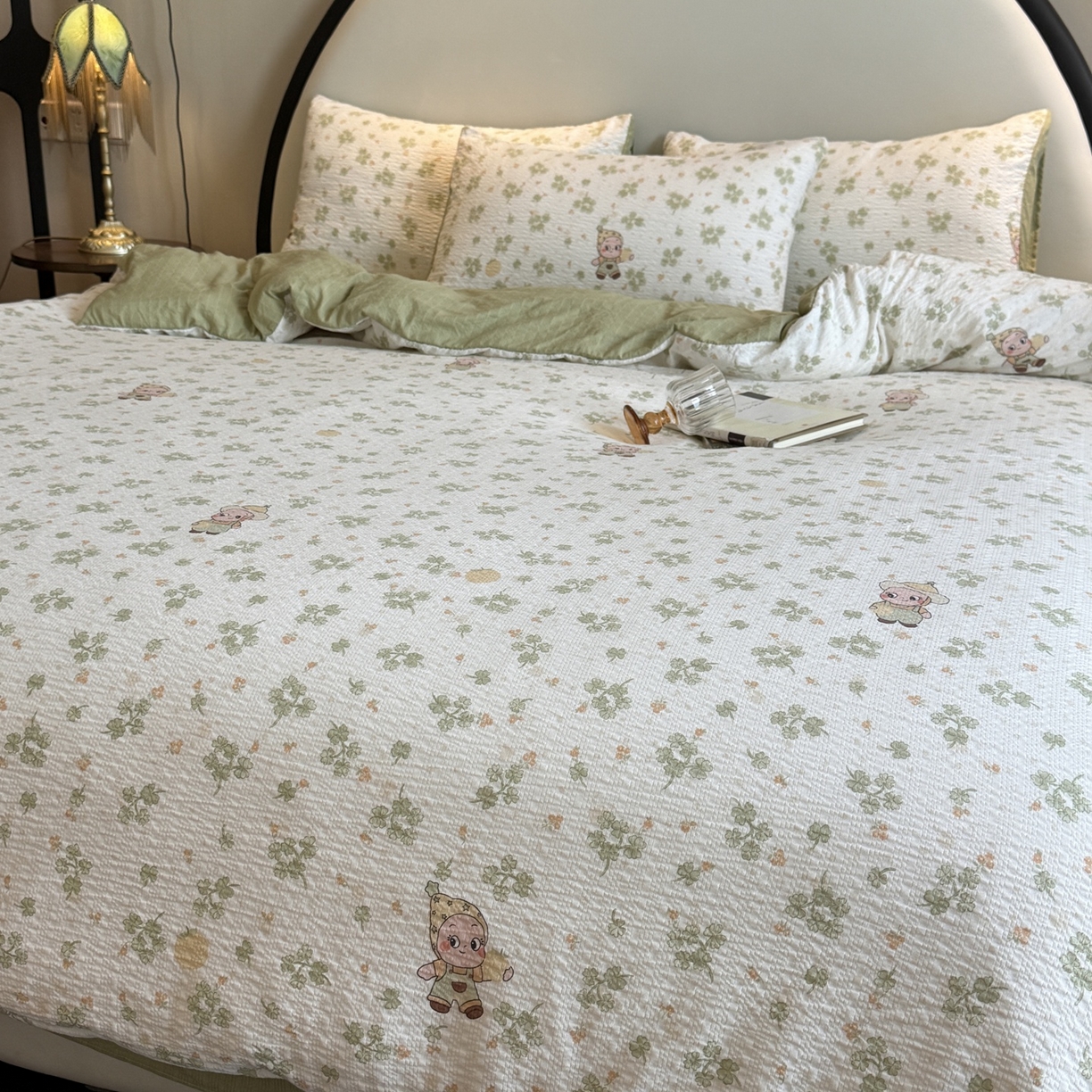 美丽坊 2026新款爆款韩版泡泡纱四件套 星星人