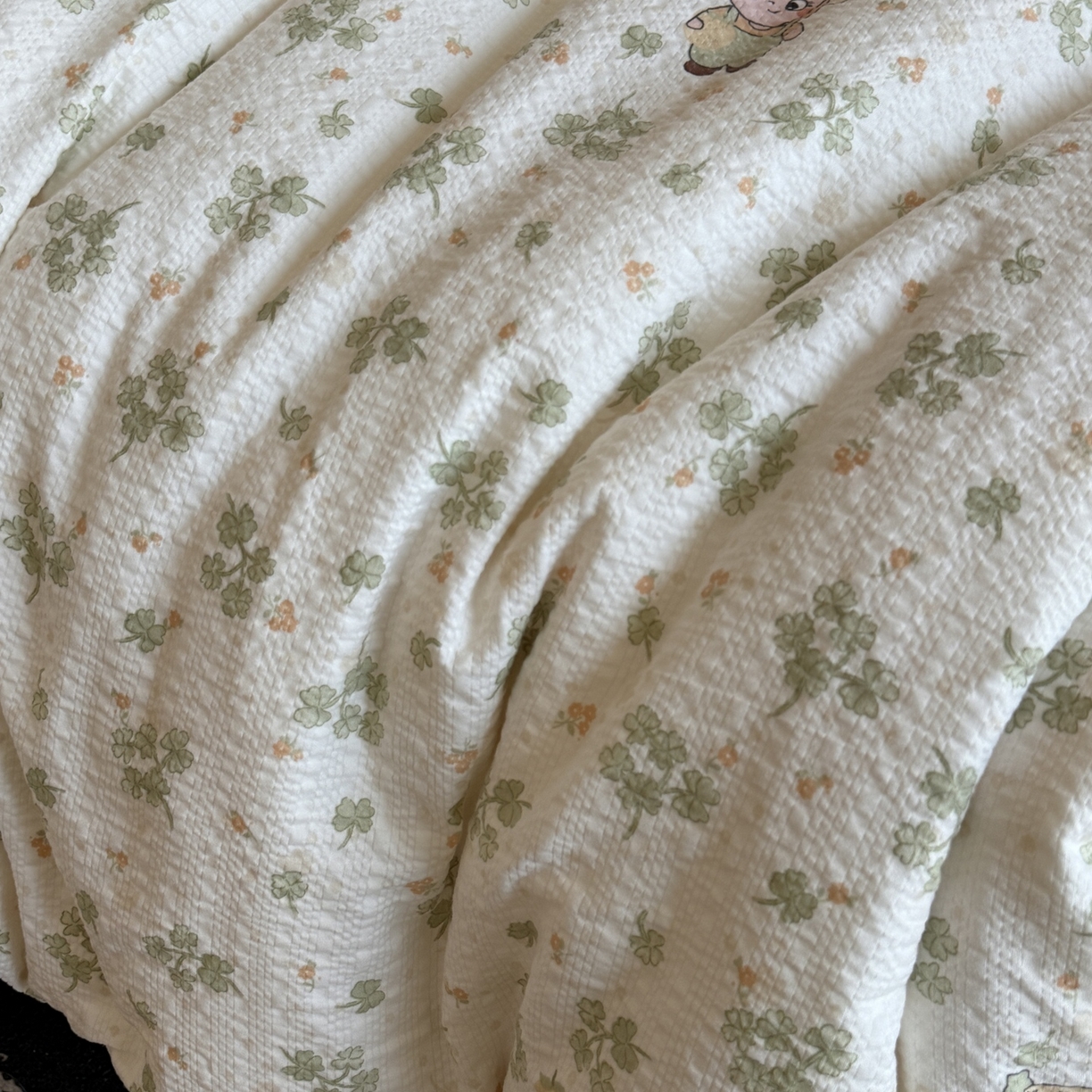 91家纺网 家纺一手货源 找家纺 美丽坊 2026新款爆款韩版泡泡纱四件套 星星人