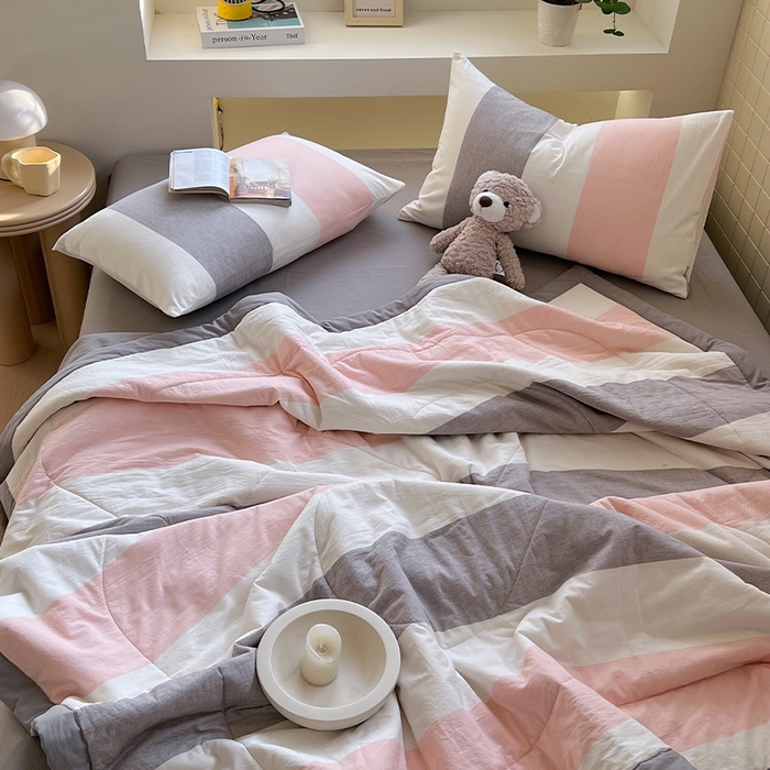 91家纺网 家纺一手货源 找家纺 春皖家纺 2026春夏新款全棉色织水洗棉夏被夏凉被空调被-云恋系列 云恋-莱卡