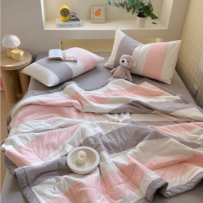 91家纺网 家纺一手货源 找家纺 春皖家纺 2026春夏新款全棉色织水洗棉夏被夏凉被空调被-云恋系列 云恋-莱卡