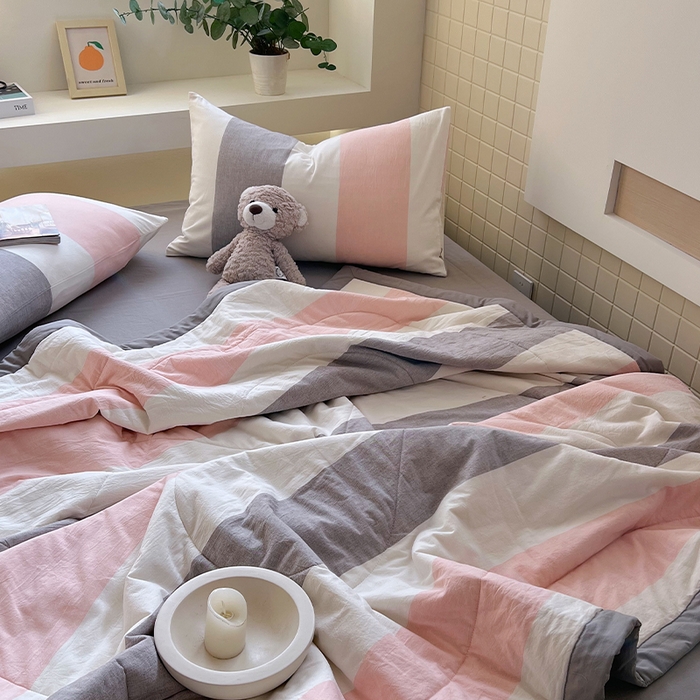 91家纺网 家纺一手货源 找家纺 春皖家纺 2026春夏新款全棉色织水洗棉夏被夏凉被空调被-云恋系列 云恋-莱卡