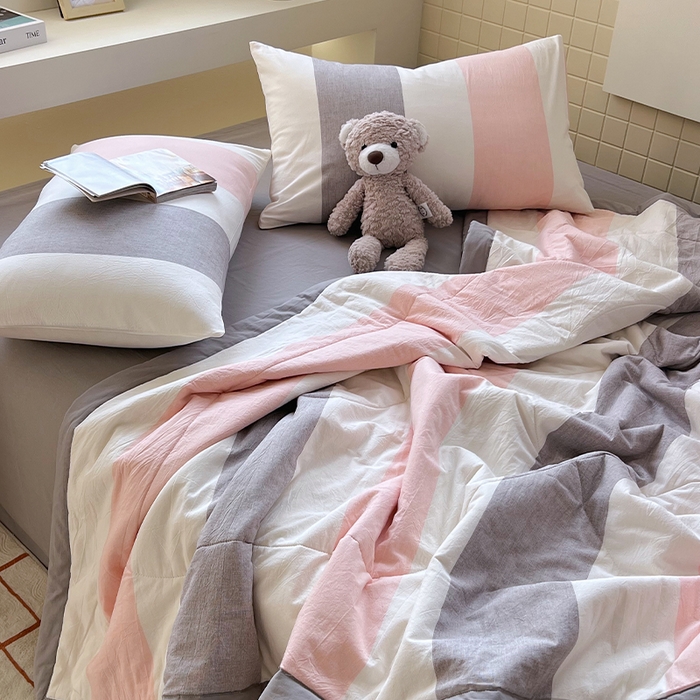 91家纺网 家纺一手货源 找家纺 春皖家纺 2026春夏新款全棉色织水洗棉夏被夏凉被空调被-云恋系列 云恋-莱卡