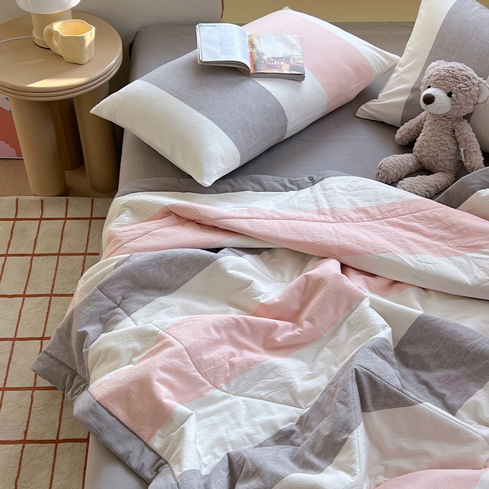 91家纺网 家纺一手货源 找家纺 春皖家纺 2026春夏新款全棉色织水洗棉夏被夏凉被空调被-云恋系列 云恋-莱卡