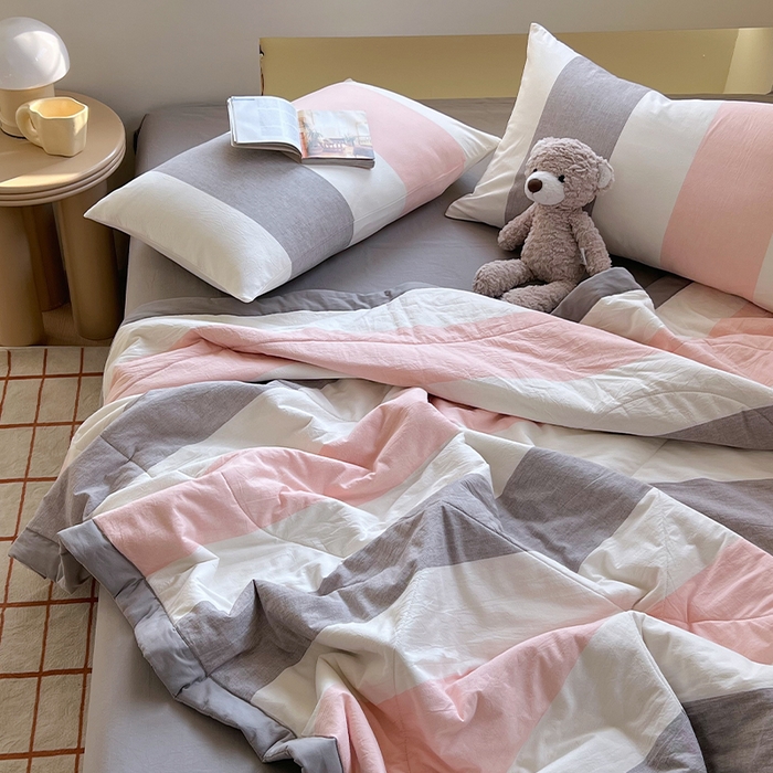 91家纺网 家纺一手货源 找家纺 春皖家纺 2026春夏新款全棉色织水洗棉夏被夏凉被空调被-云恋系列 云恋-莱卡