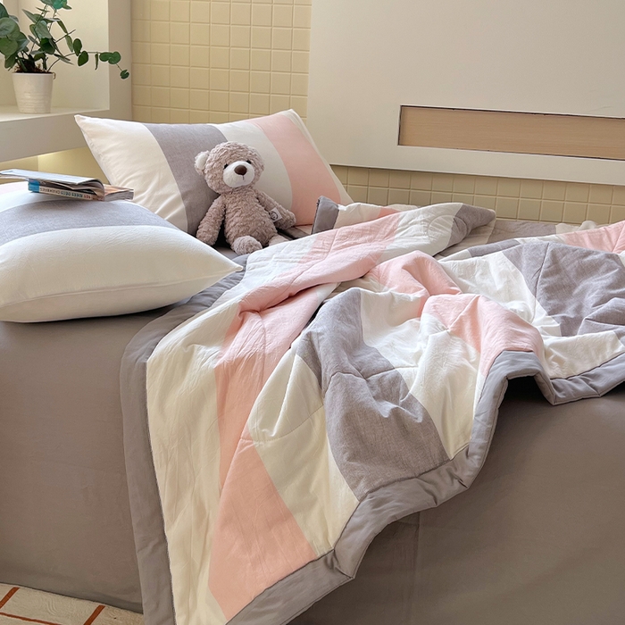 91家纺网 家纺一手货源 找家纺 春皖家纺 2026春夏新款全棉色织水洗棉夏被夏凉被空调被-云恋系列 云恋-莱卡