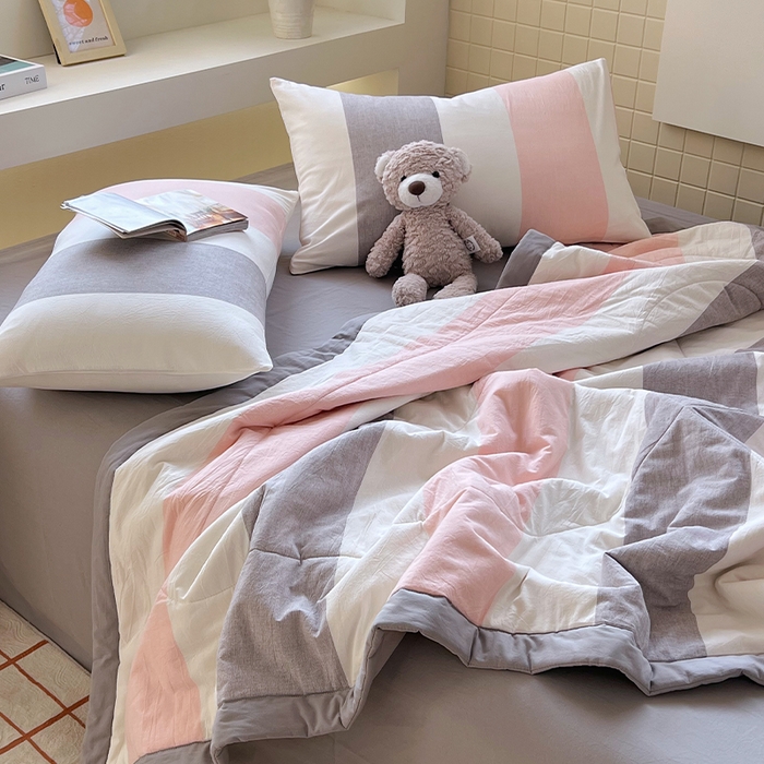 91家纺网 家纺一手货源 找家纺 春皖家纺 2026春夏新款全棉色织水洗棉夏被夏凉被空调被-云恋系列 云恋-莱卡