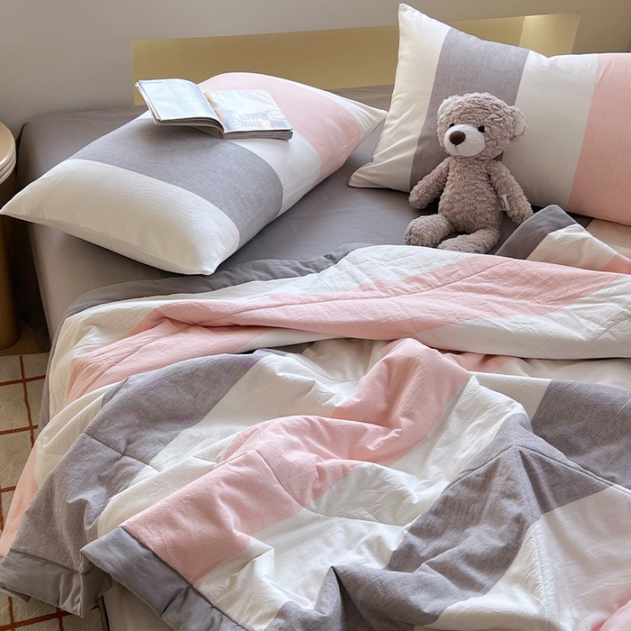 91家纺网 家纺一手货源 找家纺 春皖家纺 2026春夏新款全棉色织水洗棉夏被夏凉被空调被-云恋系列 云恋-莱卡