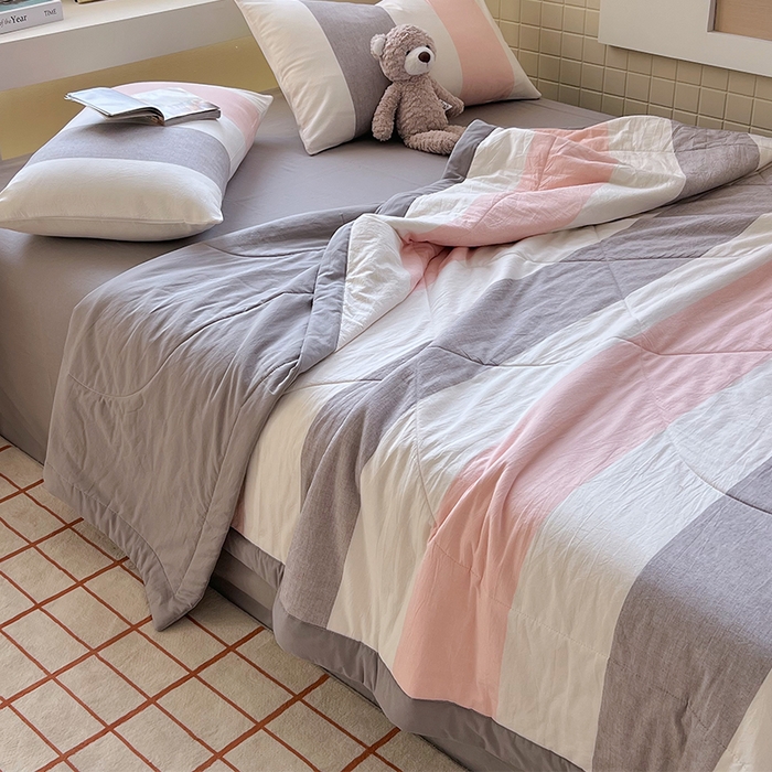 91家纺网 家纺一手货源 找家纺 春皖家纺 2026春夏新款全棉色织水洗棉夏被夏凉被空调被-云恋系列 云恋-莱卡