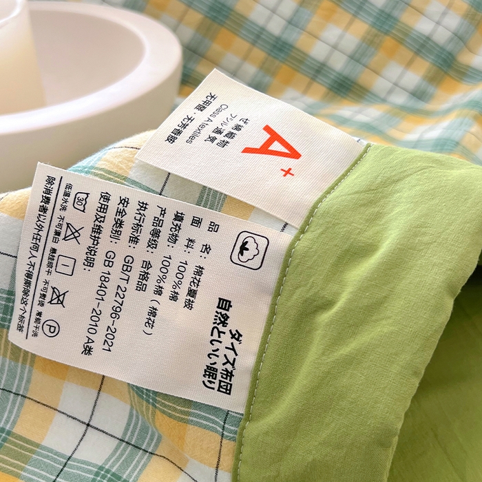 91家纺网 家纺一手货源 找家纺 春皖家纺 2026春夏新款全棉色织水洗棉夏被夏凉被空调被-云恋系列 云恋-芒果格