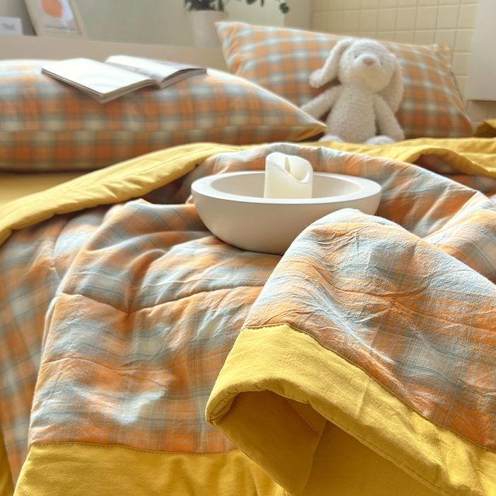 91家纺网 家纺一手货源 找家纺 春皖家纺 2026春夏新款全棉色织水洗棉夏被夏凉被空调被-云恋系列 云恋-沐夏