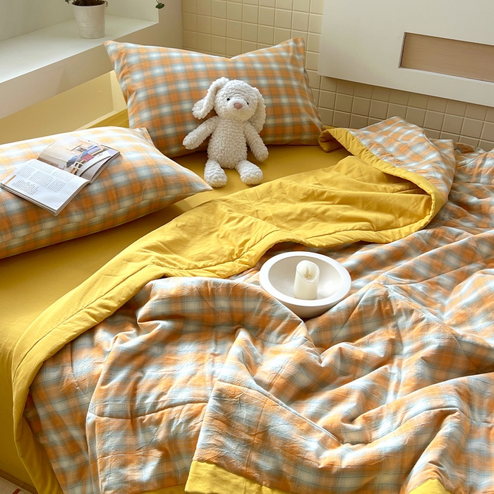 91家纺网 家纺一手货源 找家纺 春皖家纺 2026春夏新款全棉色织水洗棉夏被夏凉被空调被-云恋系列 云恋-沐夏