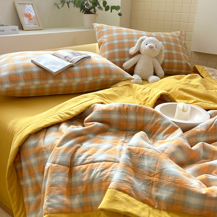 91家纺网 家纺一手货源 找家纺 春皖家纺 2026春夏新款全棉色织水洗棉夏被夏凉被空调被-云恋系列 云恋-沐夏