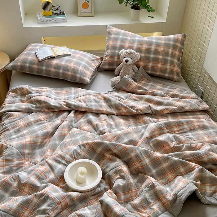 91家纺网 家纺一手货源 找家纺 春皖家纺 2026春夏新款全棉色织水洗棉夏被夏凉被空调被-云恋系列 云恋-诺卡