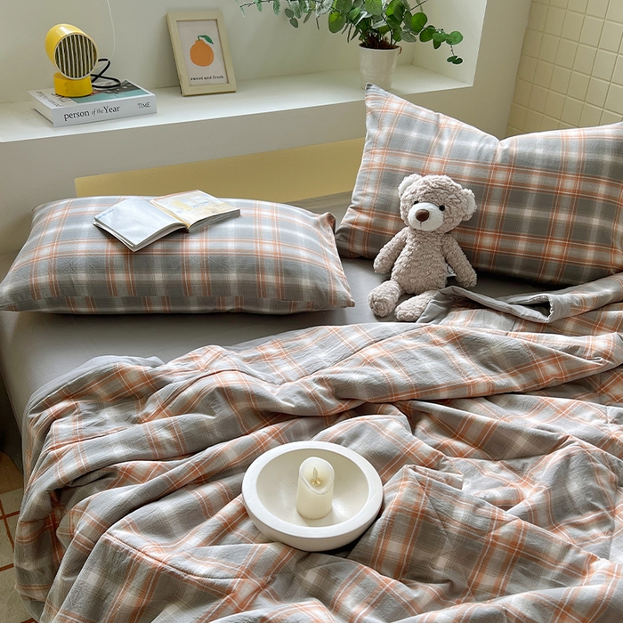 91家纺网 家纺一手货源 找家纺 春皖家纺 2026春夏新款全棉色织水洗棉夏被夏凉被空调被-云恋系列 云恋-诺卡