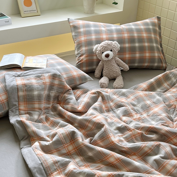 91家纺网 家纺一手货源 找家纺 春皖家纺 2026春夏新款全棉色织水洗棉夏被夏凉被空调被-云恋系列 云恋-诺卡