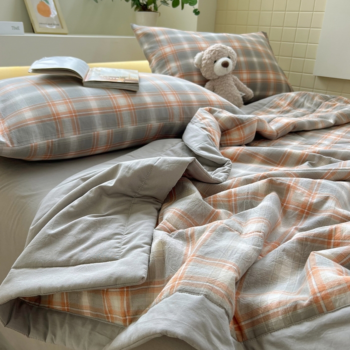 91家纺网 家纺一手货源 找家纺 春皖家纺 2026春夏新款全棉色织水洗棉夏被夏凉被空调被-云恋系列 云恋-诺卡