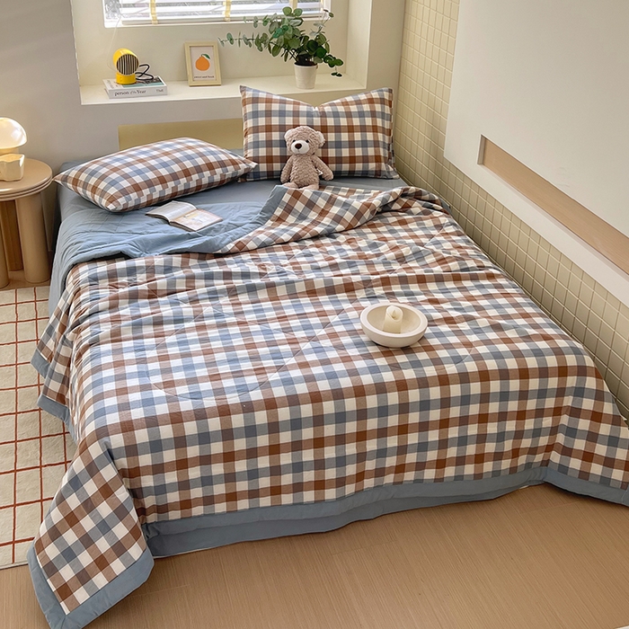 春皖家纺 2026春夏新款全棉色织水洗棉夏被夏凉被空调被-云恋系列 云恋-七彩格