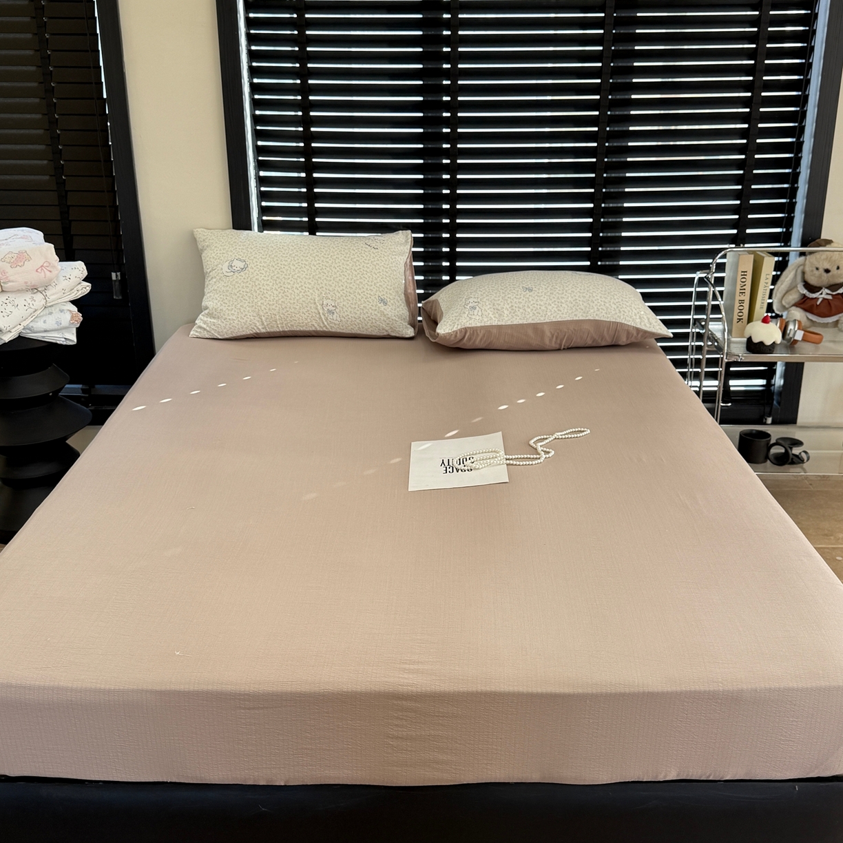 91家纺网 家纺一手货源 找家纺 美丽坊 2026新款韩系沐纱棉印花四件套 丛林喵