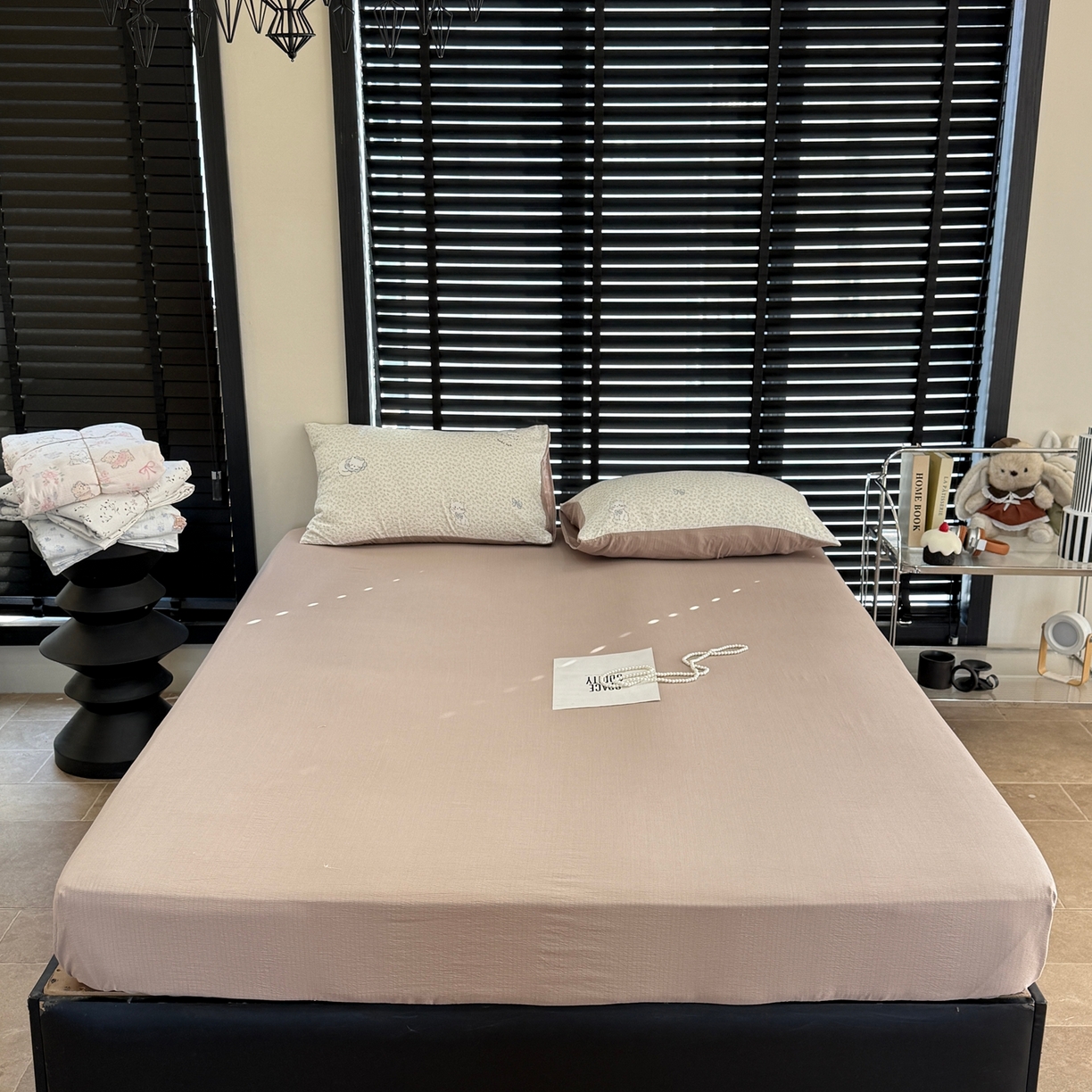 91家纺网 家纺一手货源 找家纺 美丽坊 2026新款韩系沐纱棉印花四件套 丛林喵