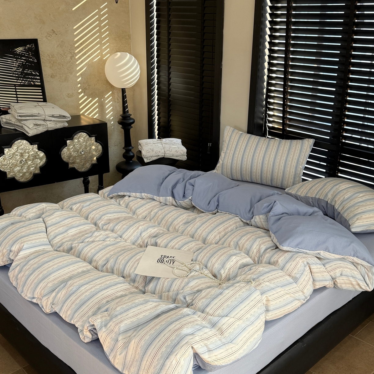 91家纺网 家纺一手货源 找家纺 美丽坊 2026新款韩系沐纱棉印花四件套 海盐纹