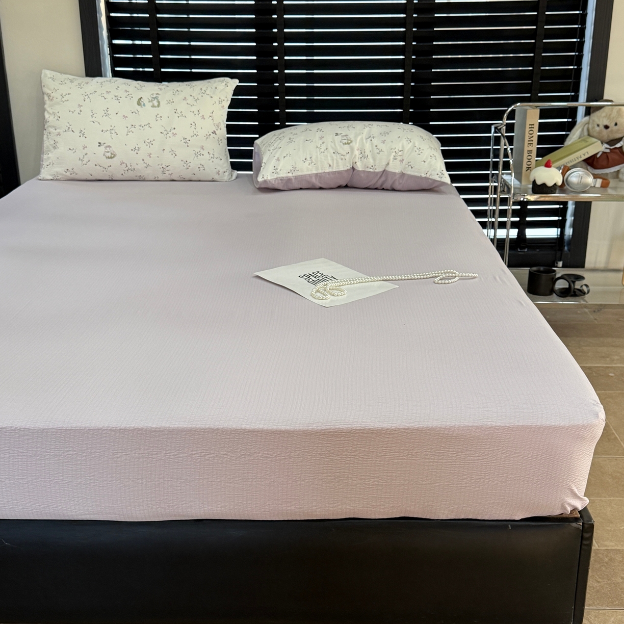 91家纺网 家纺一手货源 找家纺 美丽坊 2026新款韩系沐纱棉印花四件套 花与兔