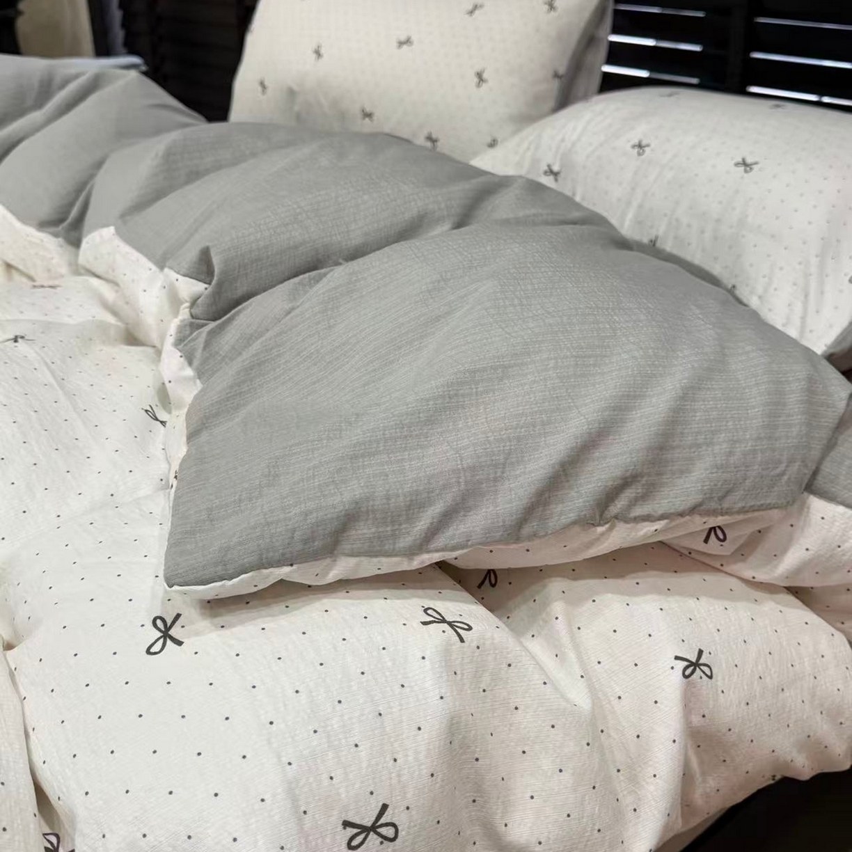 91家纺网 家纺一手货源 找家纺 美丽坊 2026新款韩系沐纱棉印花四件套 可颂