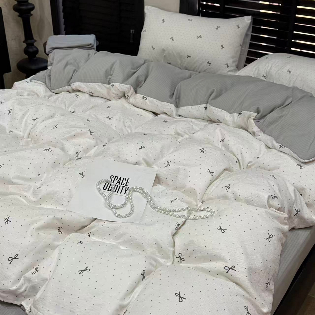 91家纺网 家纺一手货源 找家纺 美丽坊 2026新款韩系沐纱棉印花四件套 可颂