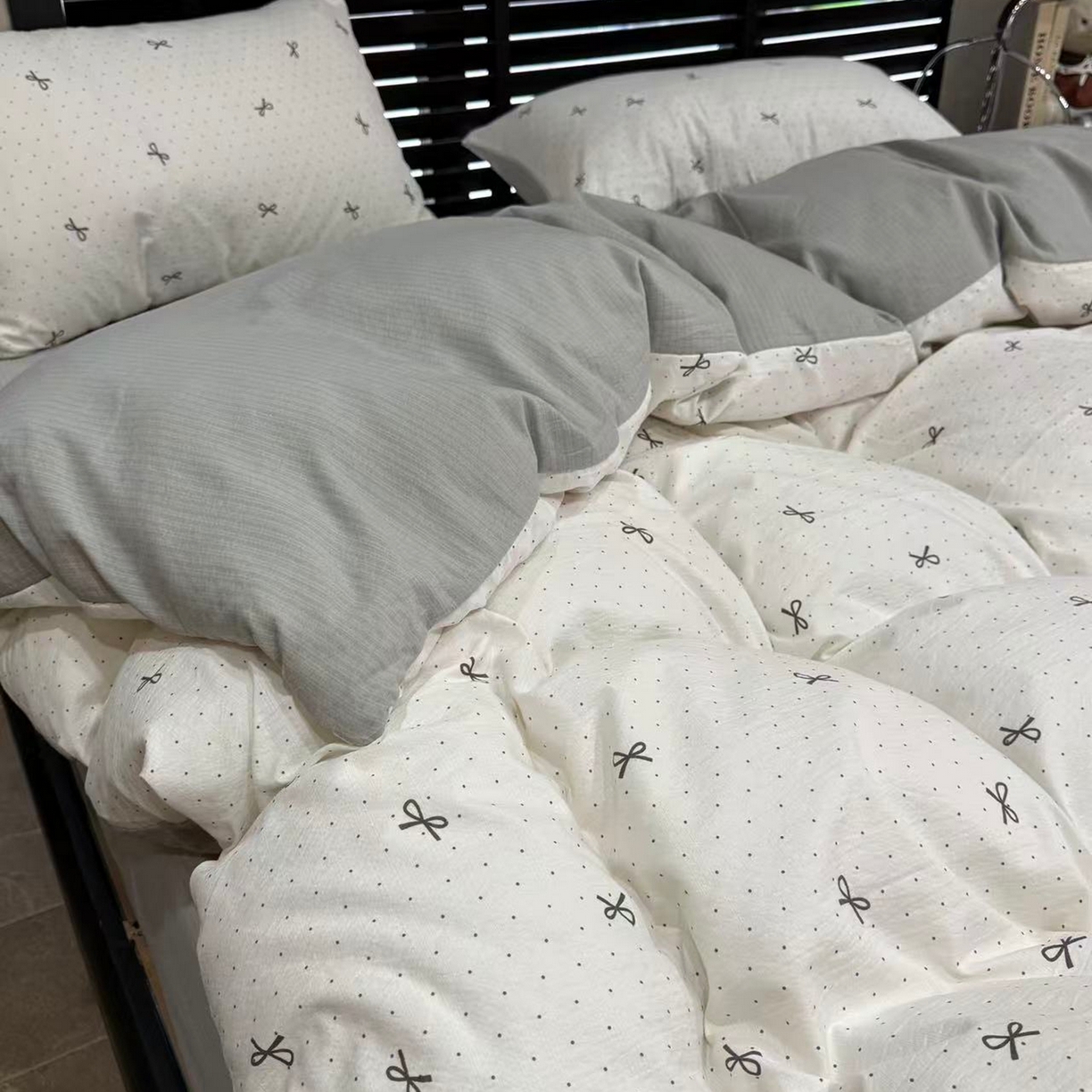 91家纺网 家纺一手货源 找家纺 美丽坊 2026新款韩系沐纱棉印花四件套 可颂