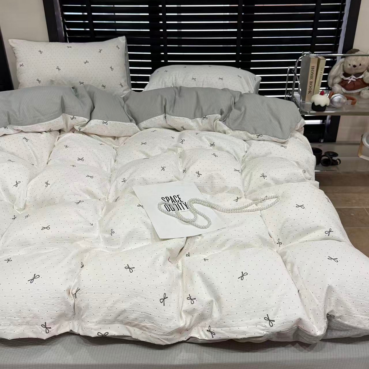 91家纺网 家纺一手货源 找家纺 美丽坊 2026新款韩系沐纱棉印花四件套 可颂