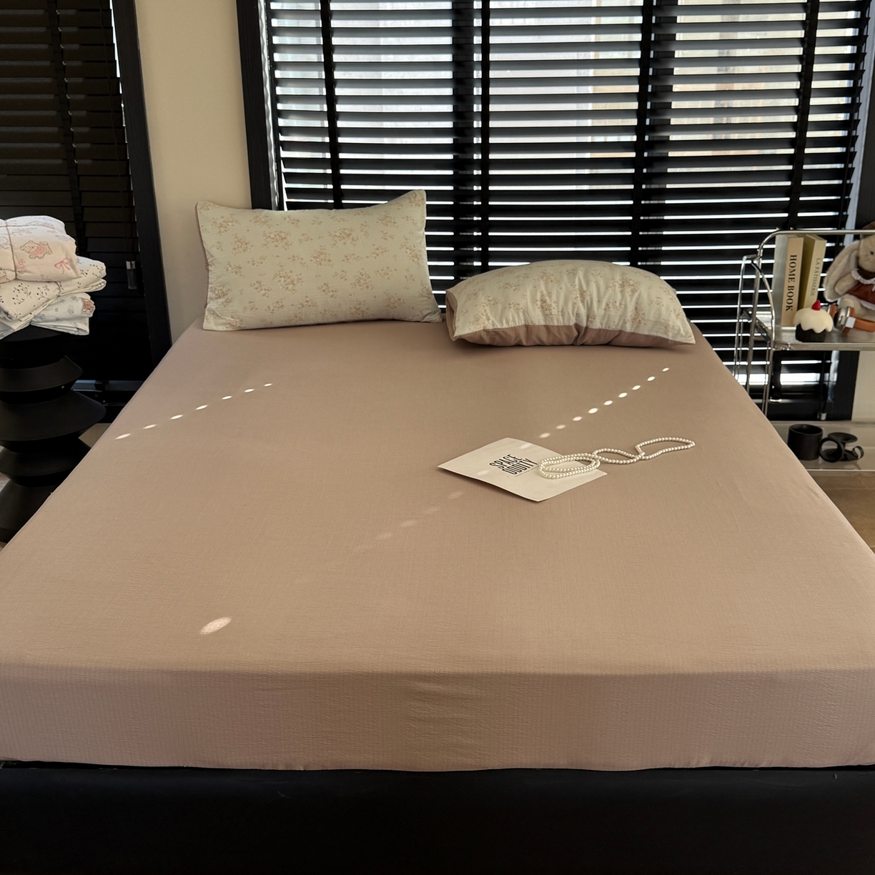 91家纺网 家纺一手货源 找家纺 美丽坊 2026新款韩系沐纱棉印花四件套 兰茵