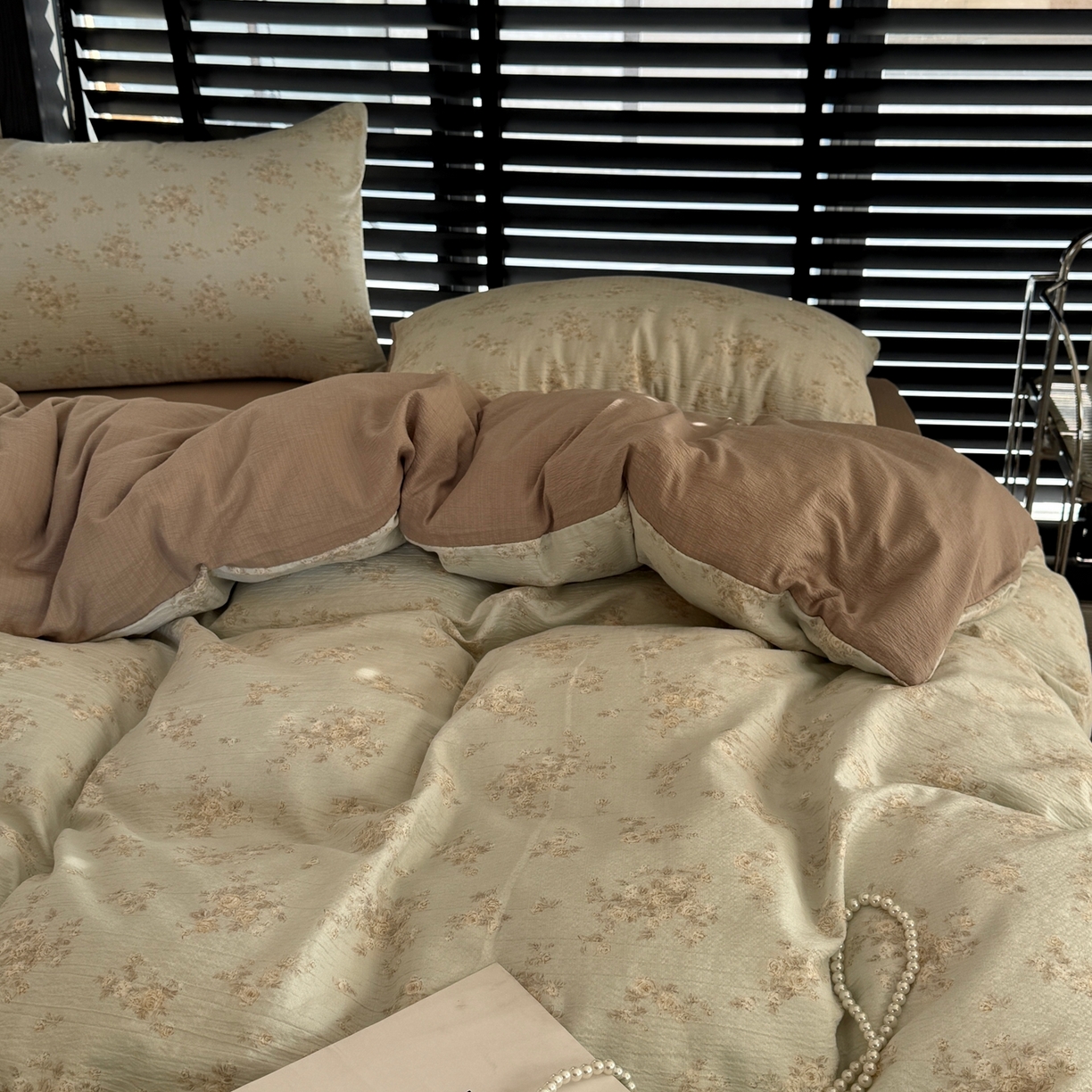 91家纺网 家纺一手货源 找家纺 美丽坊 2026新款韩系沐纱棉印花四件套 兰茵