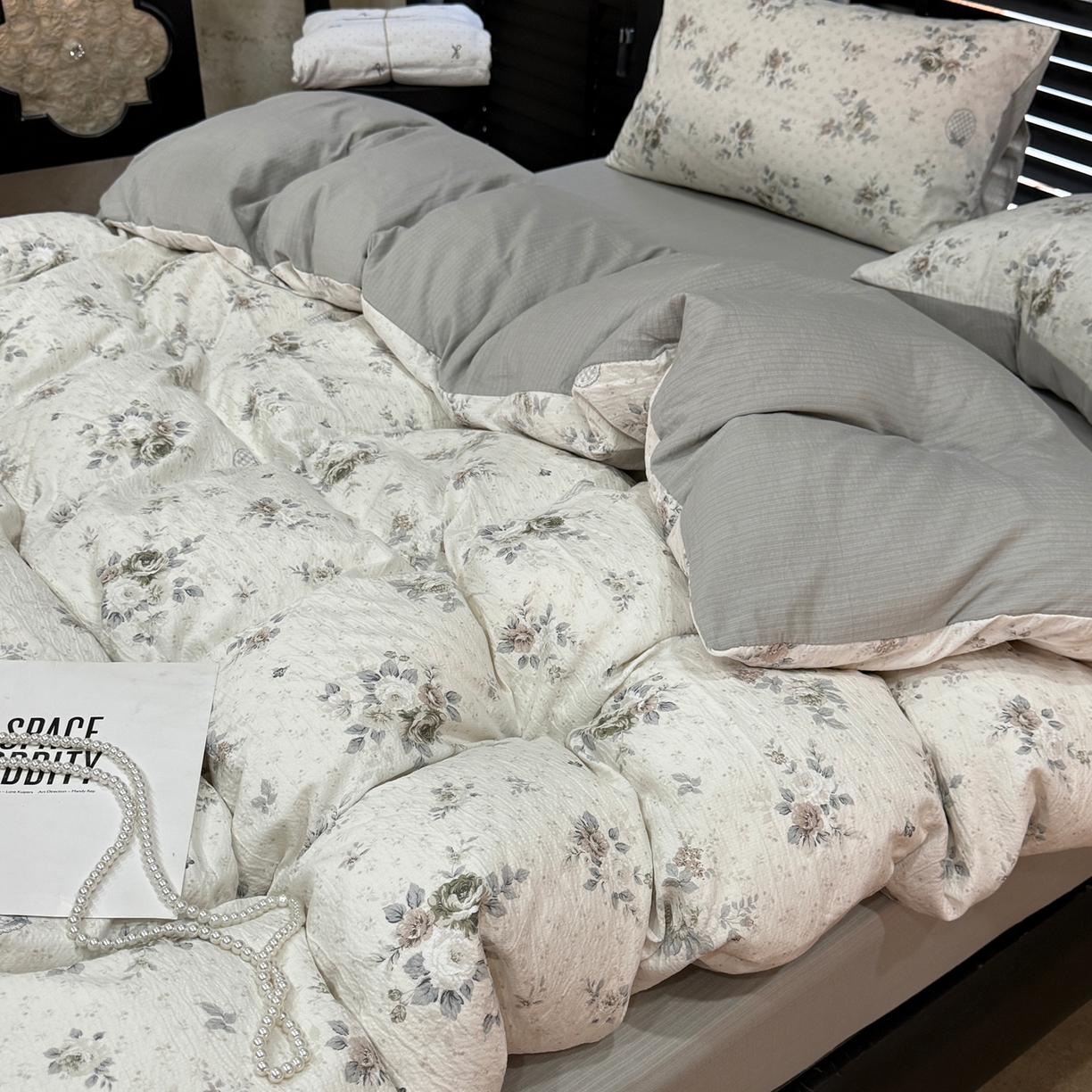 91家纺网 家纺一手货源 找家纺 美丽坊 2026新款韩系沐纱棉印花四件套 漫野