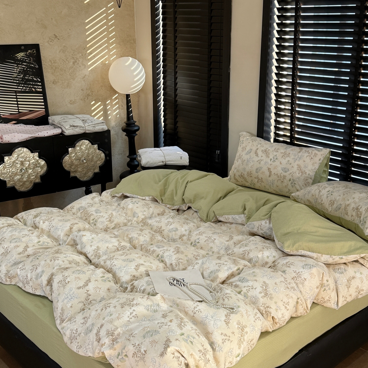 91家纺网 家纺一手货源 找家纺 美丽坊 2026新款韩系沐纱棉印花四件套 秘境森林