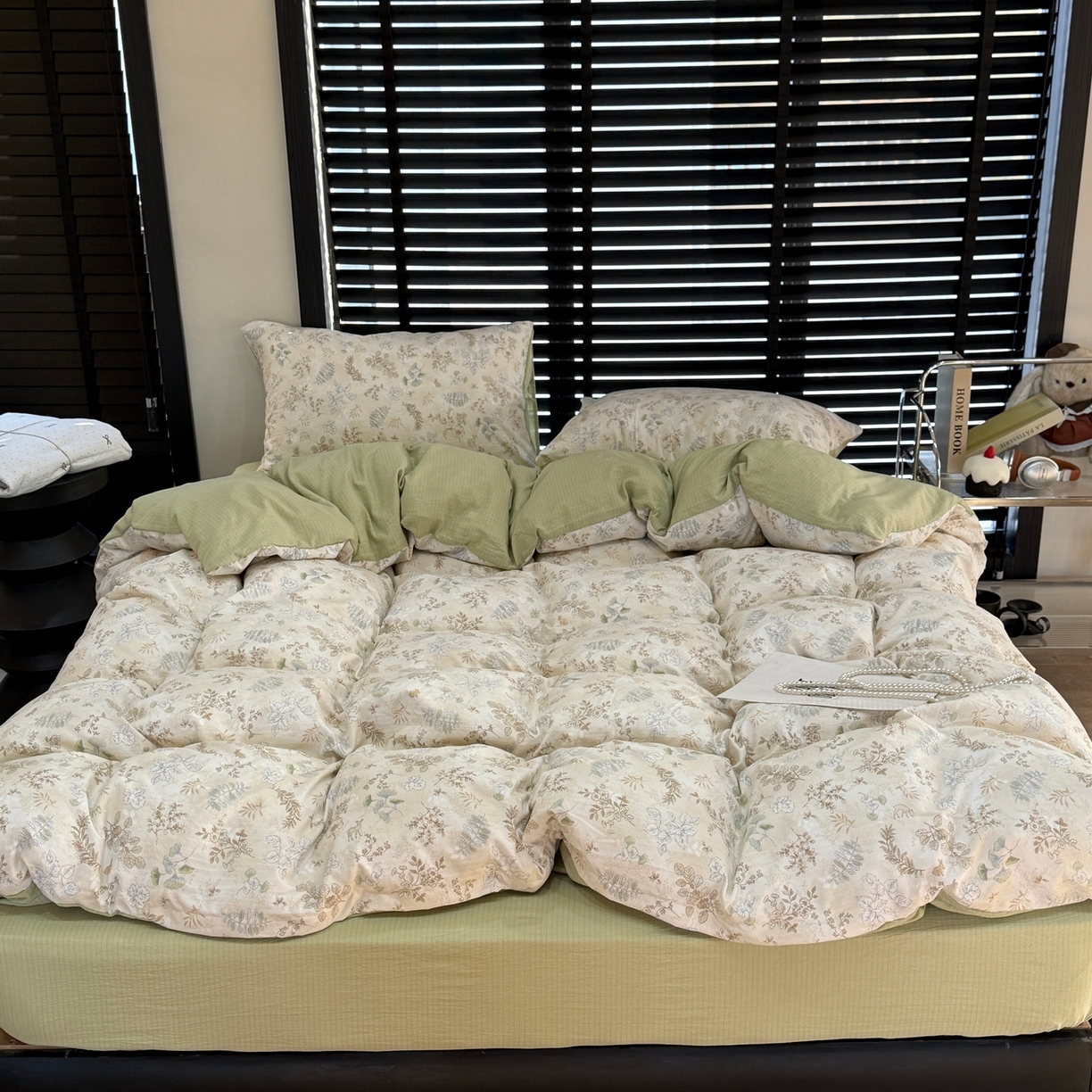 91家纺网 家纺一手货源 找家纺 美丽坊 2026新款韩系沐纱棉印花四件套 秘境森林