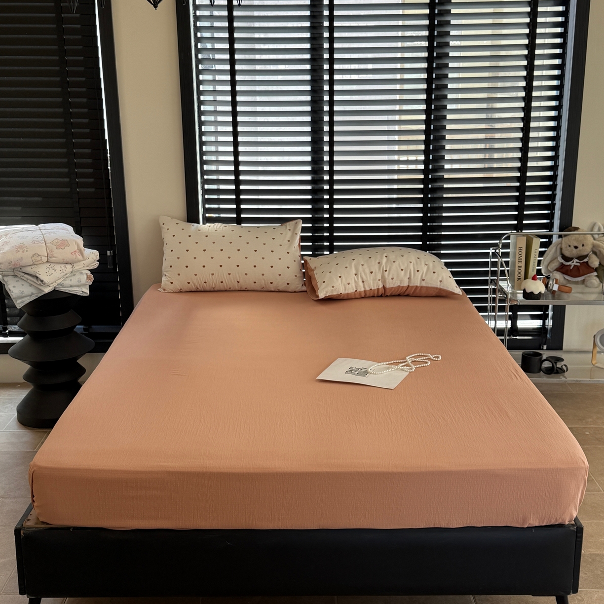 91家纺网 家纺一手货源 找家纺 美丽坊 2026新款韩系沐纱棉印花四件套 莫里