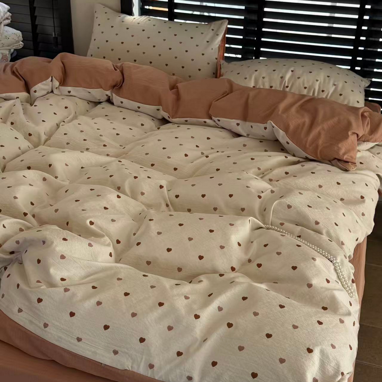 91家纺网 家纺一手货源 找家纺 美丽坊 2026新款韩系沐纱棉印花四件套 莫里