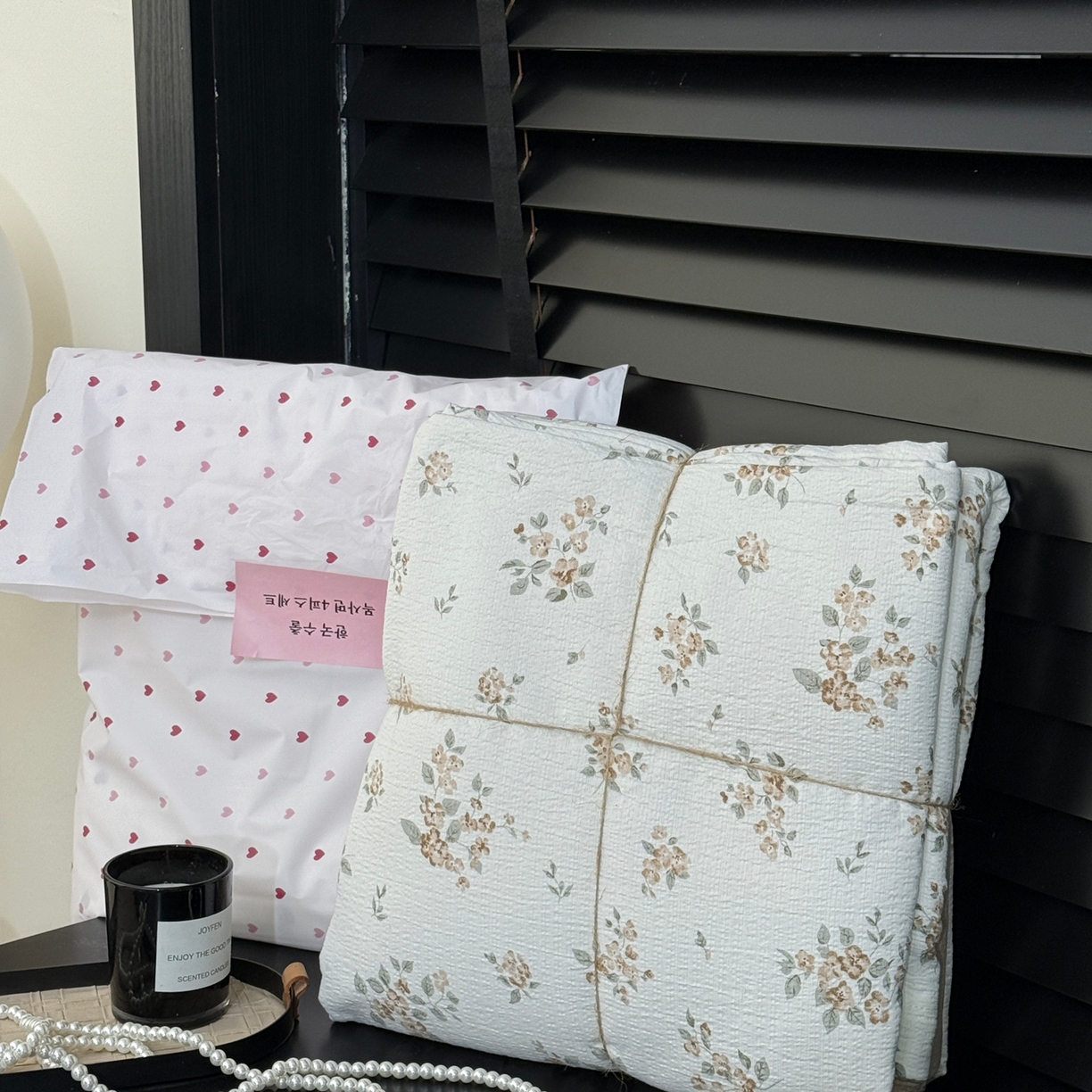 91家纺网 家纺一手货源 找家纺 美丽坊 2026新款韩系沐纱棉印花四件套 小月野