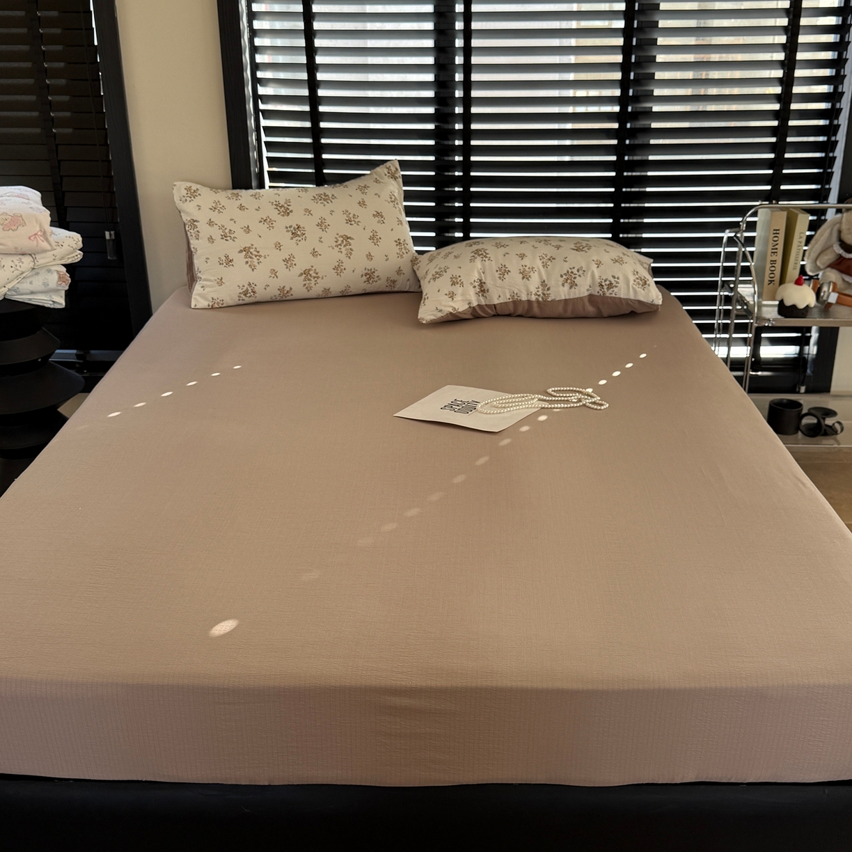 91家纺网 家纺一手货源 找家纺 美丽坊 2026新款韩系沐纱棉印花四件套 小月野