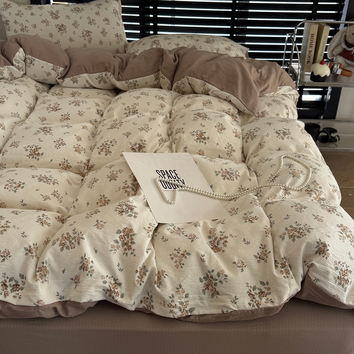 91家纺网 家纺一手货源 找家纺 美丽坊 2026新款韩系沐纱棉印花四件套 小月野