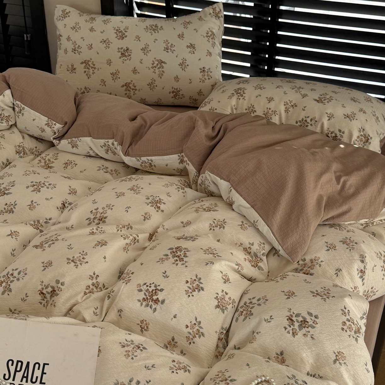 91家纺网 家纺一手货源 找家纺 美丽坊 2026新款韩系沐纱棉印花四件套 小月野