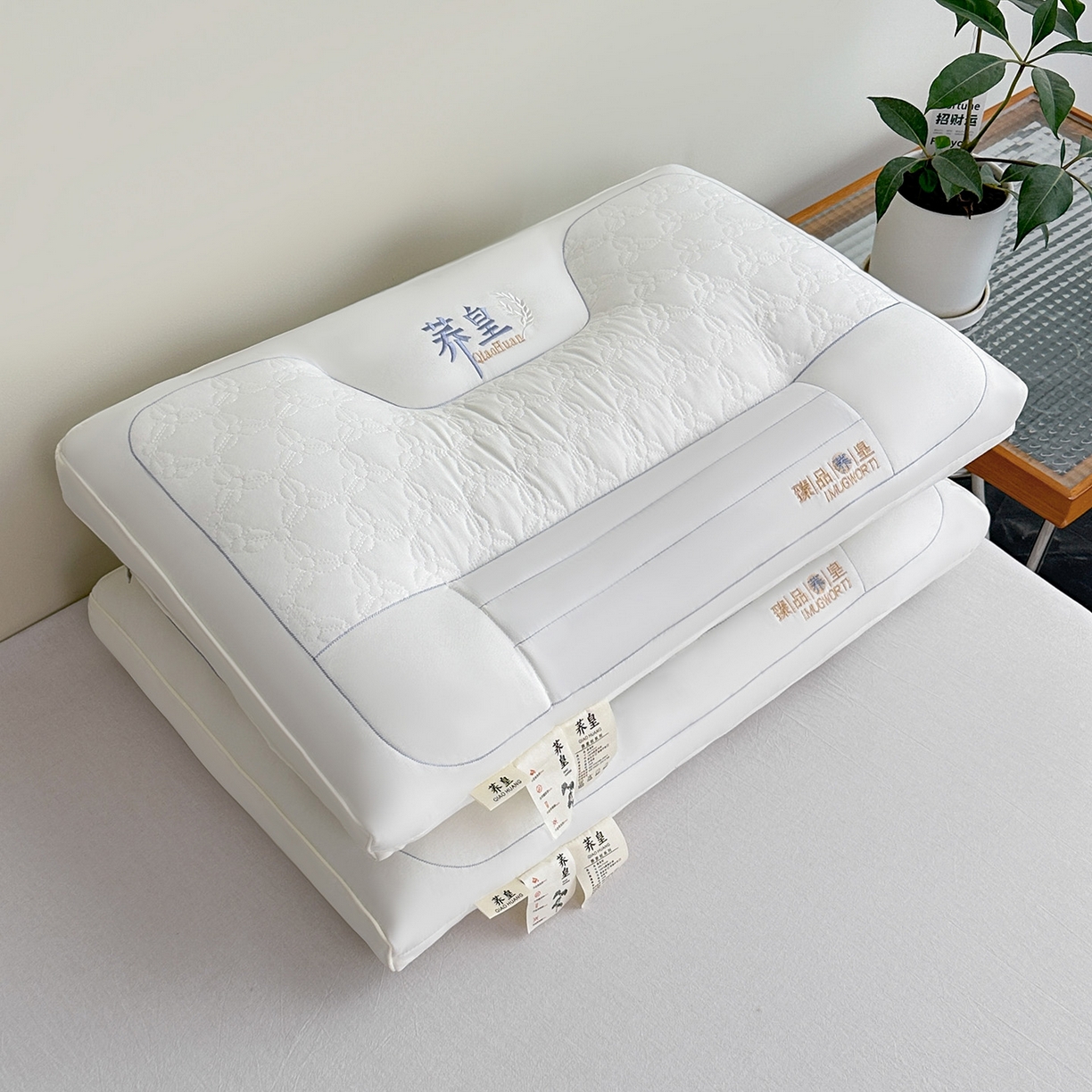 91家纺网 家纺一手货源 找家纺 红柳枕芯 2026新款亲肤舒适荞麦枕枕头枕芯 白色